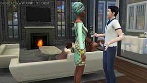 Lunch with neighbor leads to swinging in The Sims 3D Hentai.