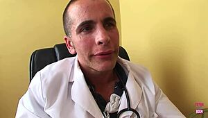 Blonde Bitch Deepthroats Doctor's Big Cock for Facial Cumshot