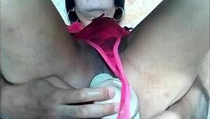 Tania slutty for bbc plays with big dildo