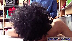 Petite 18+ teen caught stealing, disciplined by strict police officer