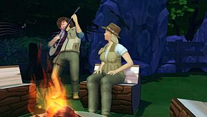 Wild camping sex with hardcore anal and blowjob