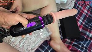 Rahim's self-thrusting dildo action in the ass - a BDSM honey play box delight