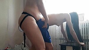 I slam my stepbrother's girlfriend in the kitchen during dinner