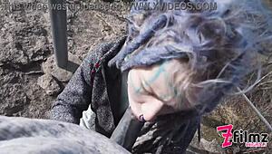 Caught In Wild Public Blowjob On Ruine.