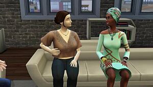 Lunch with neighbor leads to swinging in The Sims 3D Hentai.