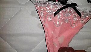 Big Load in Friend's Thong. Messy Surprise.