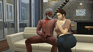 Lunch with neighbor leads to swinging in The Sims 3D Hentai.