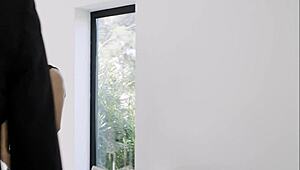 Petite brunette teen Apolonia Lapiedra gets rough fucking and femdom foot fetish in 4K by Pornbcn