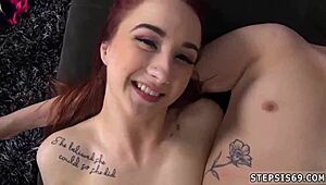 Bubble butt teen enjoys taboo group massage