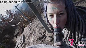 Caught In Wild Public Blowjob On Ruine.