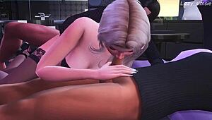 Horny stepsister fucked by stepbrother and stranger in sims 4 3d
