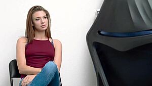 Petite Teen Steals Clothes and Performs Blowjob