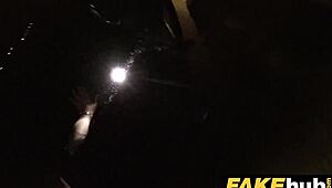 Fake cop encounters cheeky young lass who enjoys daring outdoor blowjob and sex.