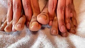 Polish pornstar shows off clear nails and bare feet fetish