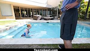 CFNMTeens Ruby Red Banged by Swimming Coach!