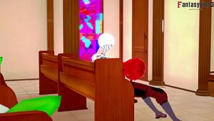 Pretty Parasoul gives PUBLIC BLOWJOB on bus in Skullgirls hentai.