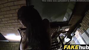 Fake cop encounters cheeky young lass who enjoys daring outdoor blowjob and sex.
