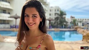 fucked a beauty hard in a hotel room and cum a lot on her pussy