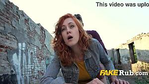 This redhead waitress found a naughty way to pay for her taxi ride home