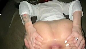 She didn't grow up for anal, but takes that monster cock outdoors