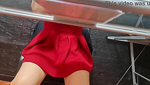 Upskirt View Of Beautiful Mexican Prostitute Nataly Showing Her Hairs