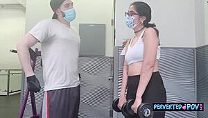Latina Model Bent Over For Creampie At Gym