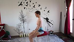 Yoga Lesson With Mature European Ass Wife Girlfriend Milf Babe