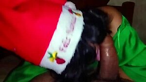 that christmas elf latina gave me a blowjob and doggystyle fuck as a gift!