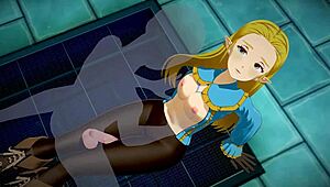 Blonde Zelda, make him cum hard now?