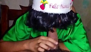 that christmas elf latina gave me a blowjob and doggystyle fuck as a gift!