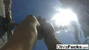 Olivia Masturbates Nude In Pool With Exposed Tits And Pussy