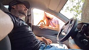 Teen Girl Masturbates Riskily at Bus Stop, Leading to Outdoor Muff Diving and Creampie