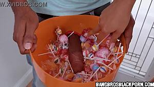 black nurse costume girl, wanna collect more than candies at this house tonight?