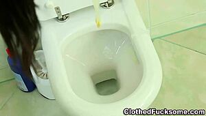 Classy european babe spunked on big cock!