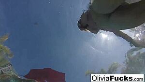 Olivia Masturbates Nude In Pool With Exposed Tits And Pussy