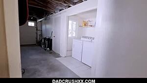 Slutty teen 18+ gives stepdad a sloppy wet blowjob - avi love