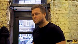 Guy relaxes as gal worships his ass in dream