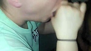 White milf slut sucks big black cock in interracial oral