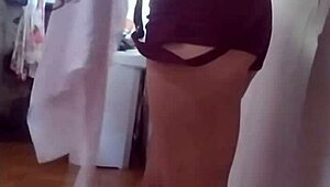 filming my maid stretching clothes with a naughty vibe