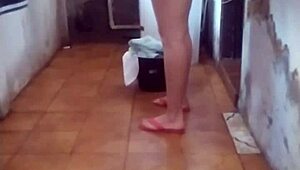 filming my maid stretching clothes with a naughty vibe