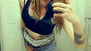 miniskirt tranny loves showing her cock in stockings