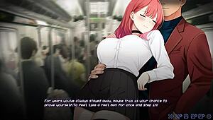 Shaved pussy star fucks hard on the subway!