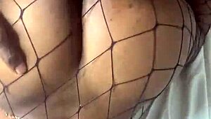 Thick ebony takes big black cock doggy from ex boyfriend