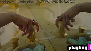 redhead milf minxie teases with curvy body in lingerie