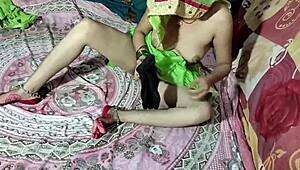 Watch this beautiful bhabhi's first footjob.