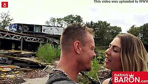 Busty Mia Deepthroats Monster Cock Outdoors