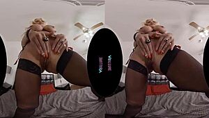 Tattooed MILF indulges in solo pleasure and offers guidance