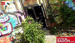 Busty Mia Deepthroats Monster Cock Outdoors