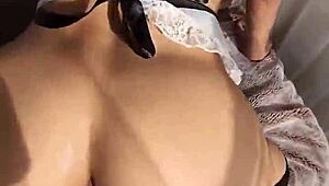 blonde milf sells sex video with boyfriend for cash, including handjob and cumshot