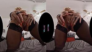 Tattooed MILF indulges in solo pleasure and offers guidance